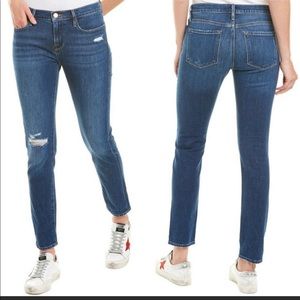 Frame Denim Le Garcon Lingo Slouchy Straight Leg Distressed Jean